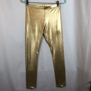 American Apparel Leggings Pants Gold Lame M